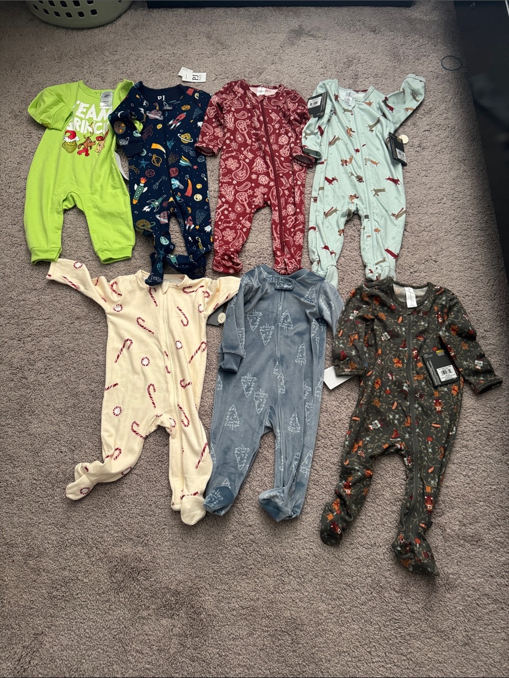New Lot 7 PC Carter, Modern Moments, Children P  Baby Footed One-Piece